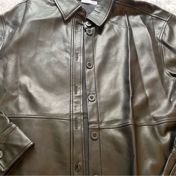 DEX- Faux Leather Shacket - Picture 4 of 7